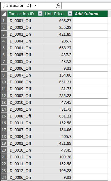 tabla precios