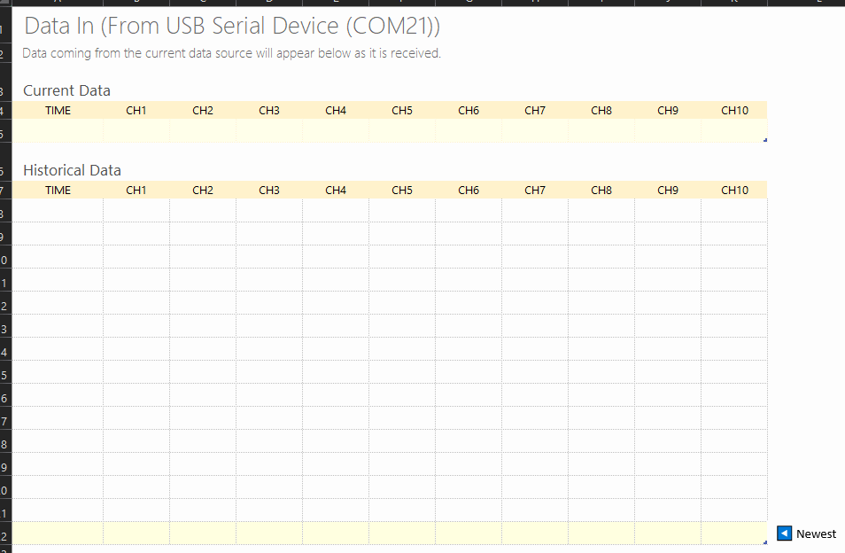 Data Streamer Arduino Excel 1