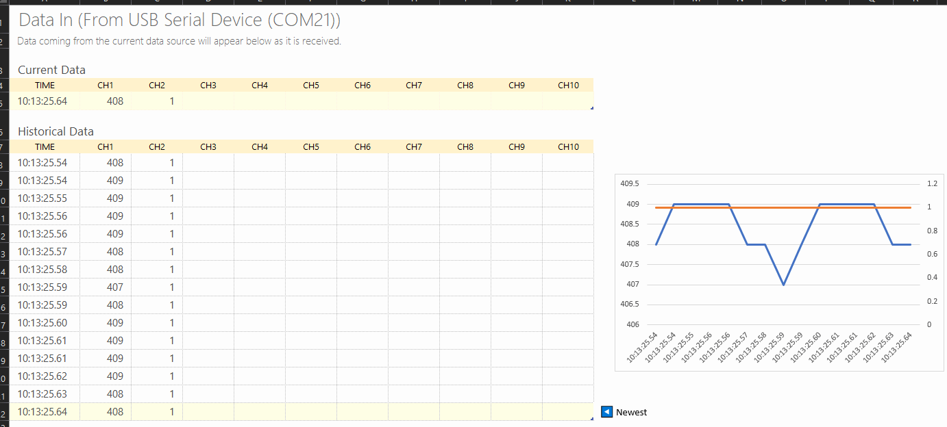 Data Streamer Arduino Excel 4