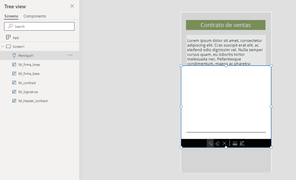 Power Apps firma pen input 11