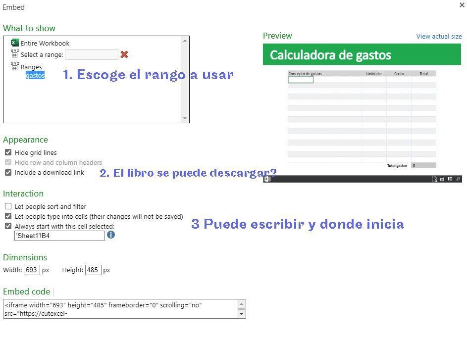 Excel 365: Compartir tu libro de Excel en una pagina web