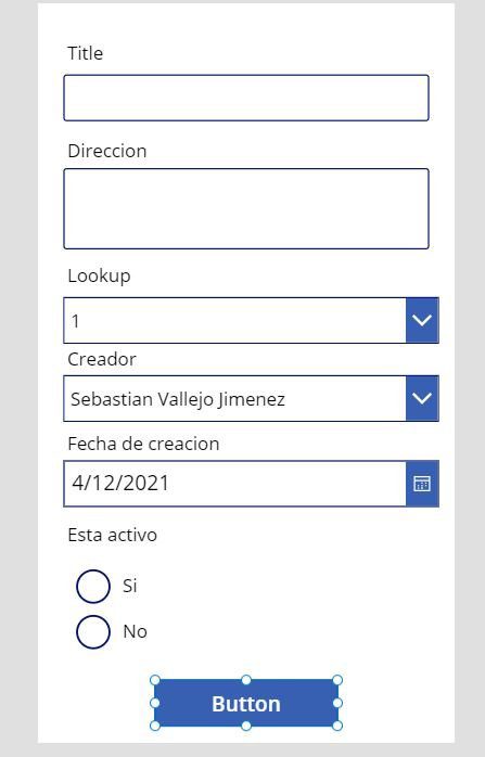 Power apps Patch columnas complejas