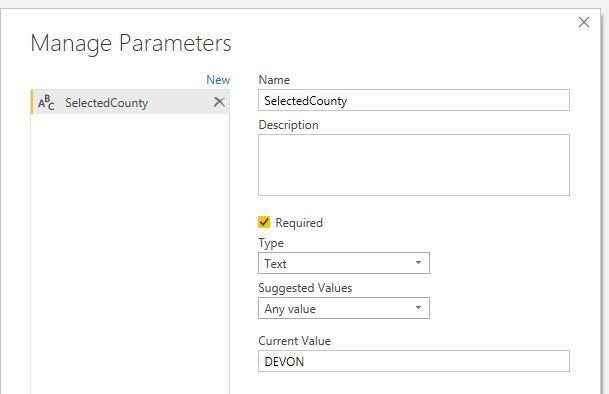 Power BI múltiple parámetros M 2